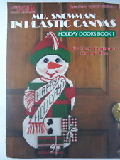 Cross stitch chart of Mr Snowman, made in plastic canvas