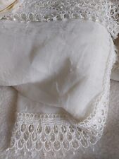 Semi Sheer Voile Curtains Pelmet Attached One Slot Top Bead Trim And Tiebacks...