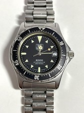 Vintage TAG Heuer 2000 Professional Divers 200m 973.013 Black Quartz Mens Watch