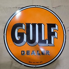 Gulf dealer porcelain - dealer, enamel