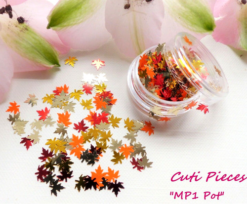 Nail art glitter - art, leaf