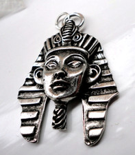 King Tutankhamun Pewter Pendant Egyptian Death Mask Valley of Kings