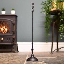 Black Metal Freestanding Fireside Poker Fireplace Log Roller