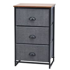 COSTWAY 3 Drawer Fabric Dresser Storage Organizer Unit Nightstand with Drawers