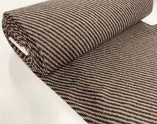Brown Stripe Wool Fabric Thick