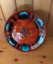 Poole Pottery Living Glaze Volcano 21cm Plaque Signed