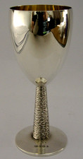MID CENTURY MODERN STERLING SILVER WINE GOBLET CHALICE CUP 1968 BARWARE 120g