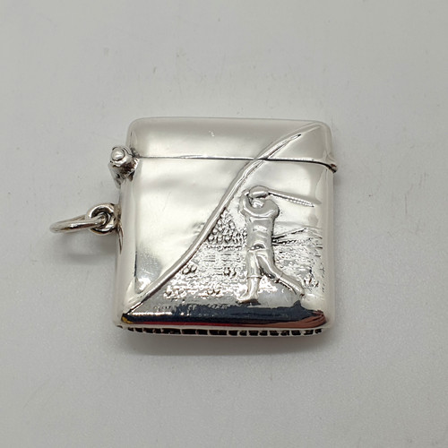 Sterling silver vesta case - vesta,