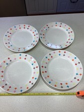 4 x Whittard Of Chelsea 27 cm Dinner Plates stars round rim