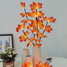 Maple Leaf Branch Lights 30 Inch 20 LED Lighted Maple Twig Branches for Thanksgi