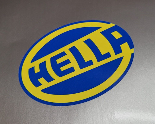 Hella rally car stickers - hella, 4"