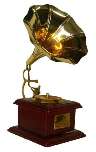 Brass gramophone showpiece - brass,