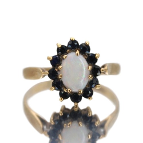 Gold ring opal sapphire yellow - ring,