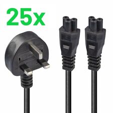 (25x) Lindy UK 3-Pin to Dual IEC C5 'Cloverleaf' Power Splitter Cable 2.5m 30428