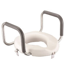 Raised toilet seat 3" high padded arms supports mobility disability safety