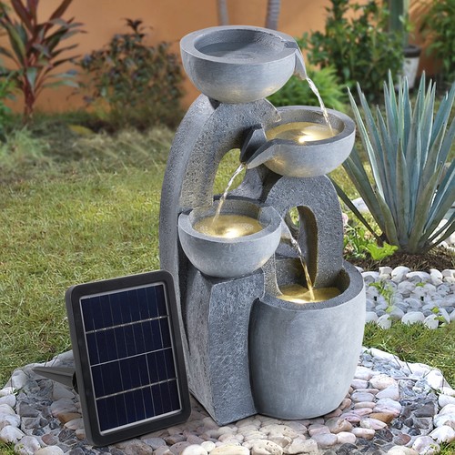 Solar garden waterfall - solar,