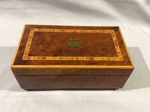 Antique inlaid wood swiss - wood,
