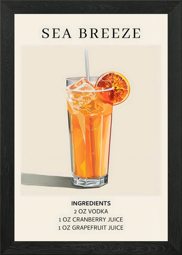 Sea breeze cocktail - sea, framed