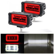 2X 4in LED Work Light Bar Red