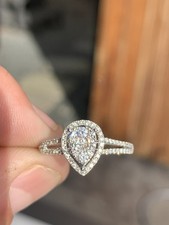 9ct Gold Diamond Pear Drop Cluster Ring, Designer GIULIA 9k 375