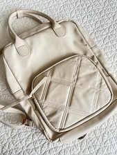 Cream backpack bag,