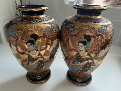 Pair blue gold - gold, satsuma