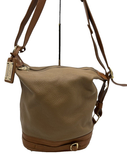 Valentina handbag tan pebbled - handbag,