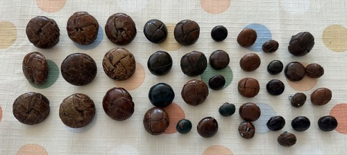 Vintage leather buttons bundle - leather,