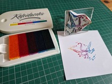 Dragon Rubber Stamp And Rainbow Ink Pad