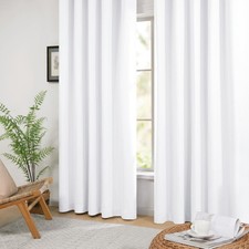 Deconovo Total Blackout Curtains Eyelet 66 x 90 Inch, Greyish White, 2 Panels- n