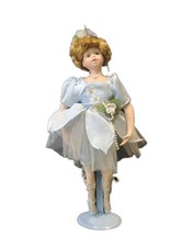 Vintage Porcelain Doll Ballerina Fairy 16" Figurine On Stand FREE POST