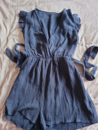 Slate blue shorts playsuit - slate, for