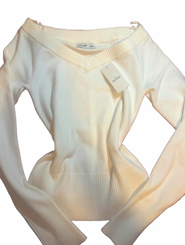 Hollister women white neck - white, v-neck