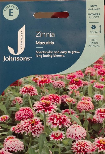 Johnsons flower seeds zinnia - johnsons,