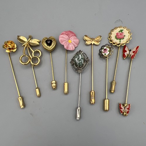 Stick pins silver gold - 9,