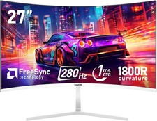 27 Inch PC Computer Screen,1800R Curved Gaming 280Hz Monitors, Fhd1080P 1Ms with
