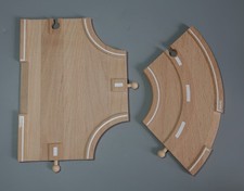 BRIO ROAD TRACK CURVE + T-SWITCH T Junction Pieces Wooden Railway