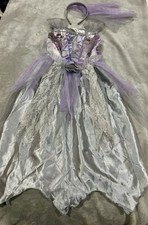 Girls Halloween Skeleton Costume Corpse Bride Wedding Dress Size 5-6 Years NWT
