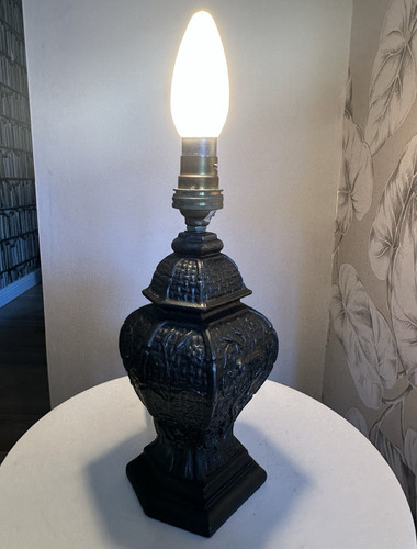 Black metal table lamp - table, base