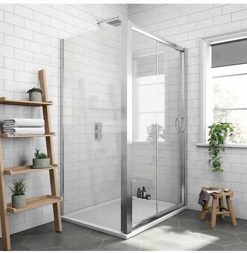 Sliding shower door - shower, side