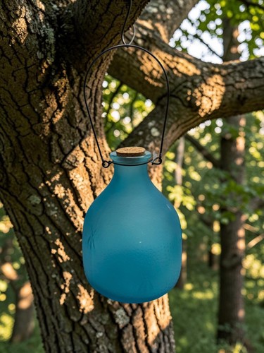 Blue glass bee - glass, &