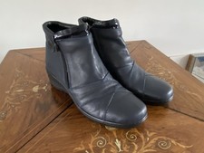 Loretta Pavers Women's Leather Ankle Boots Navy, Size UK 7/40