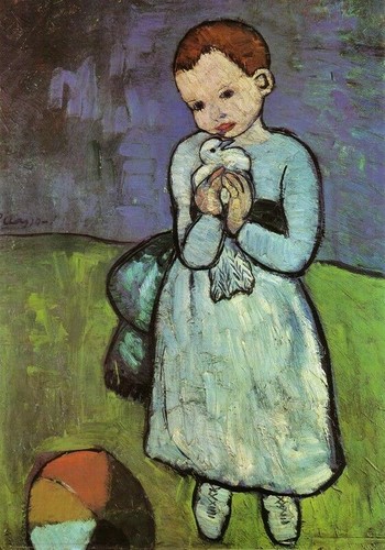 Picasso child holding - picasso, dove