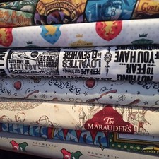HARRY POTTER Hogwarts Licensed Cotton Fabrics PER 50cm 110cm wide FREE UK POST