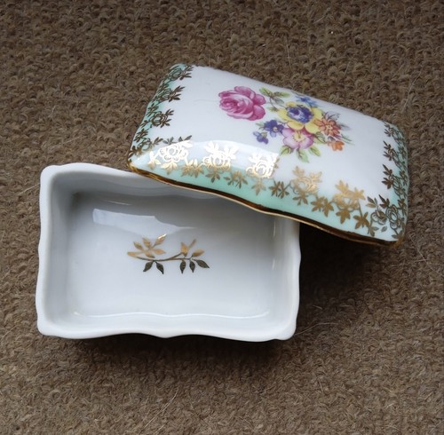 Dresden china trinket box - dresden,