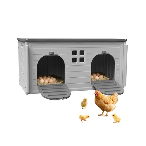 Plastic chicken coop with - coop, 2