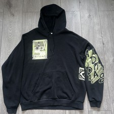 ADIDAS TREFOIL HOODIE, NAVY, SIZE LARGE, HEAVY WEIGHT