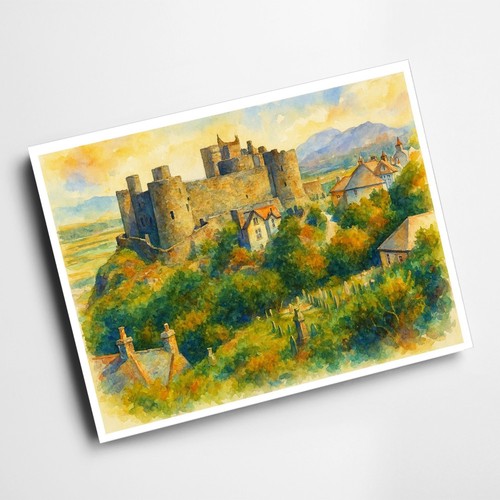 Print harlech castle - a6,