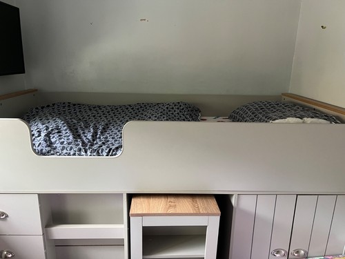 Single grey midsleeper bed - grey,