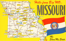 Missouri State Map Postcard